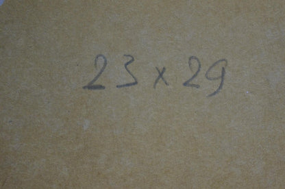 Back of Oil painting In the port Belyak Vladimir Iosifovich with handwritten 23 x 29 inch dimensions