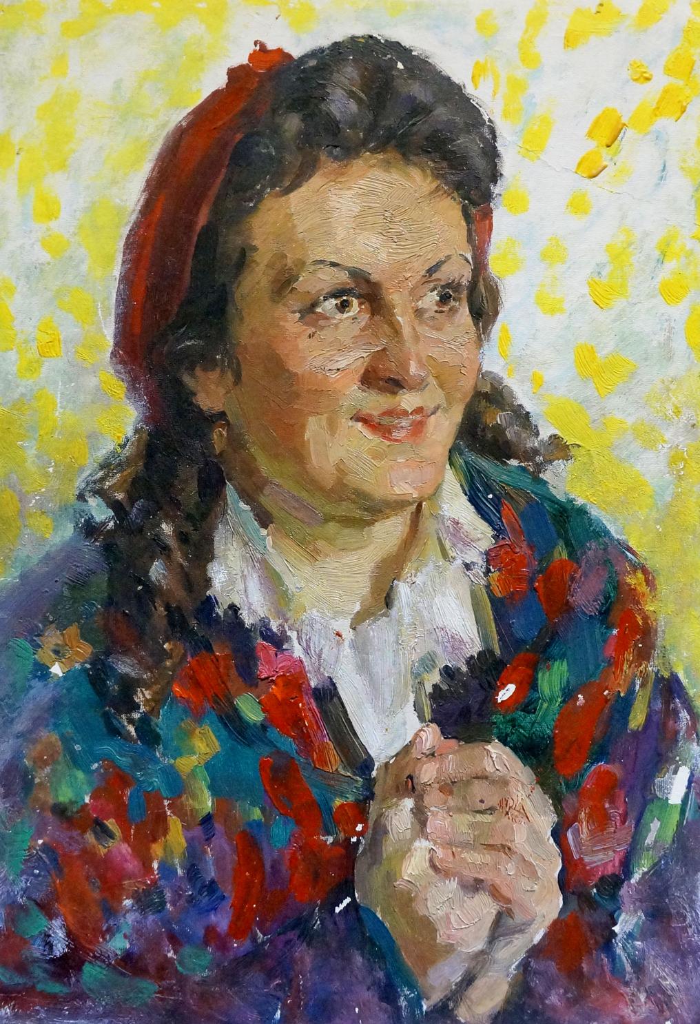 Oil painting portrait of woman by Sakhnenko Viktor Ivanovich
