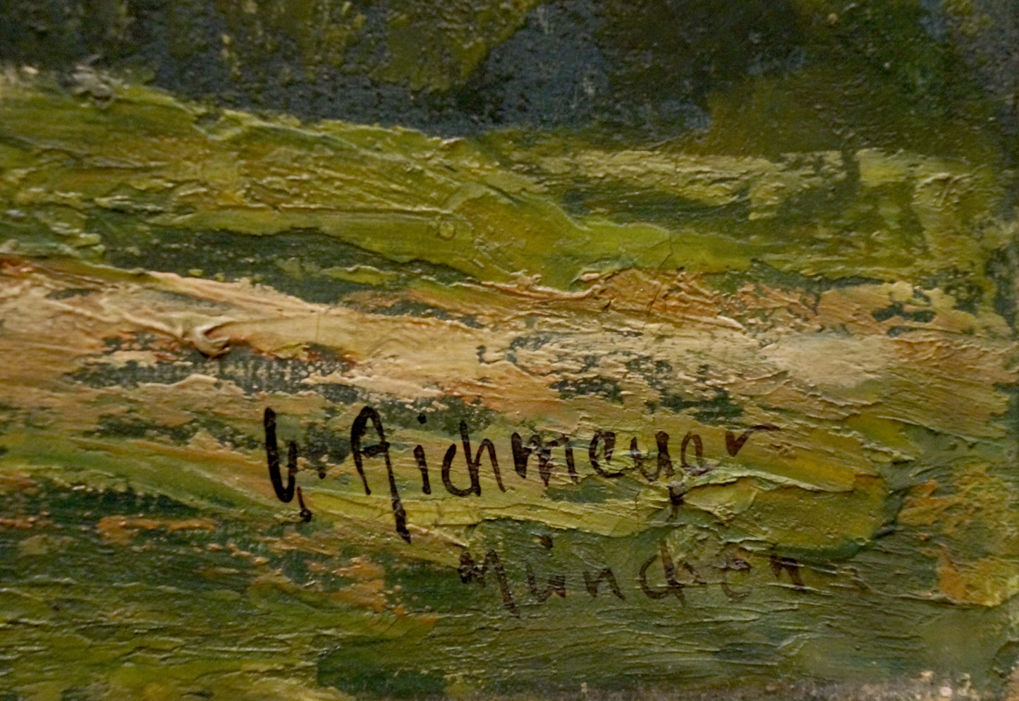 Hand-signed oil painting by u. Castle landscape product back