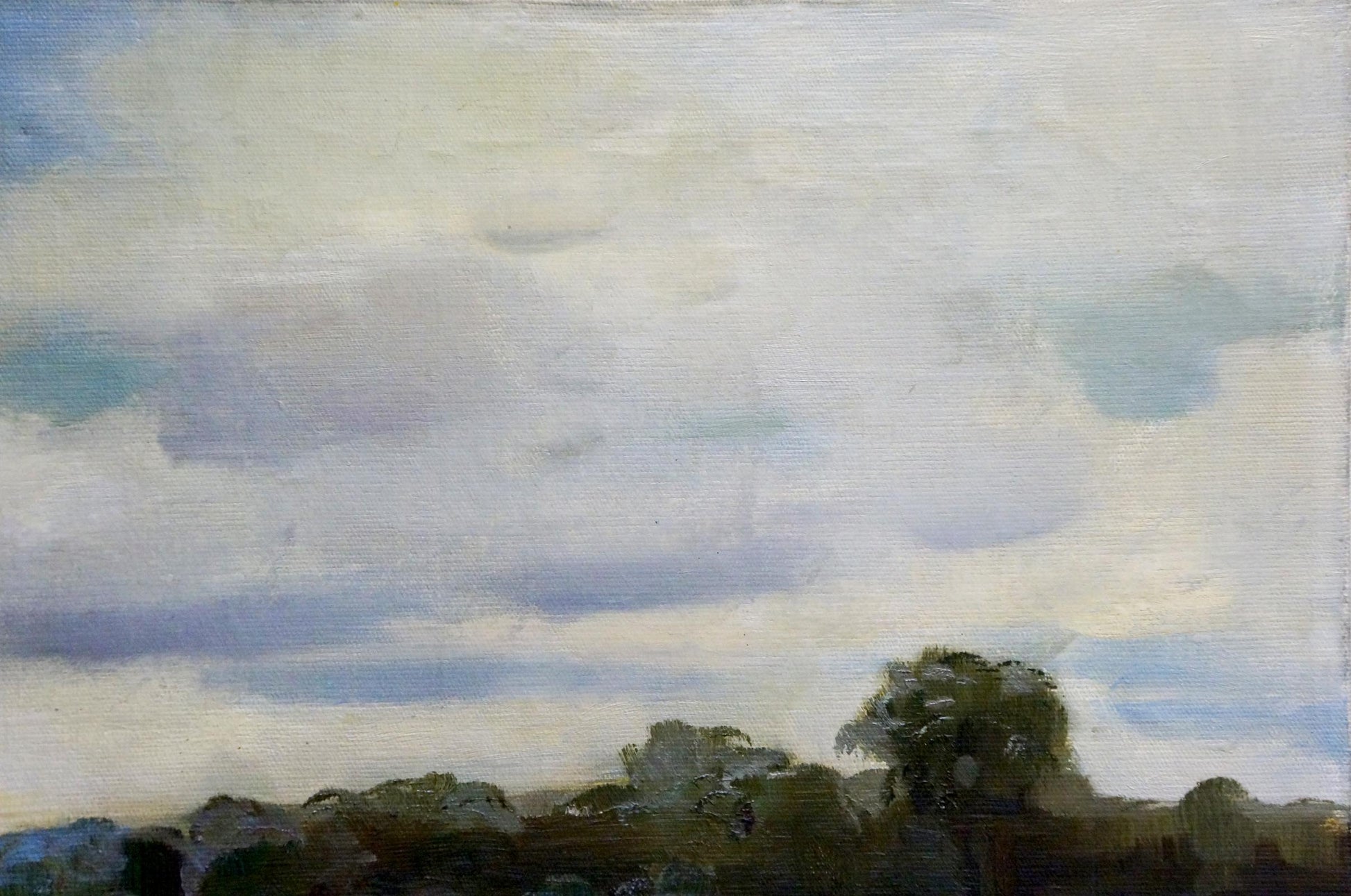 Oil painting Road to the village by Kirakozov Gerasim Artemovich with soft sky