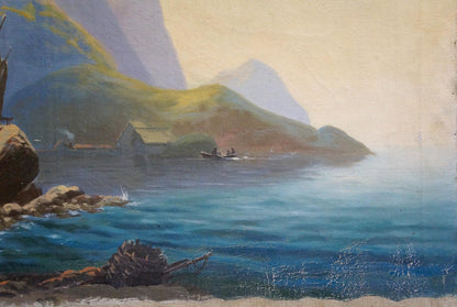 Serene Glow oil painting by Melnikov Leonid Kuzmich, coastal landscape