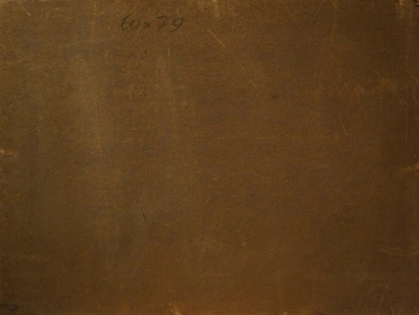 Back of oil painting Natural wonder F. Fischer on aged brown canvas