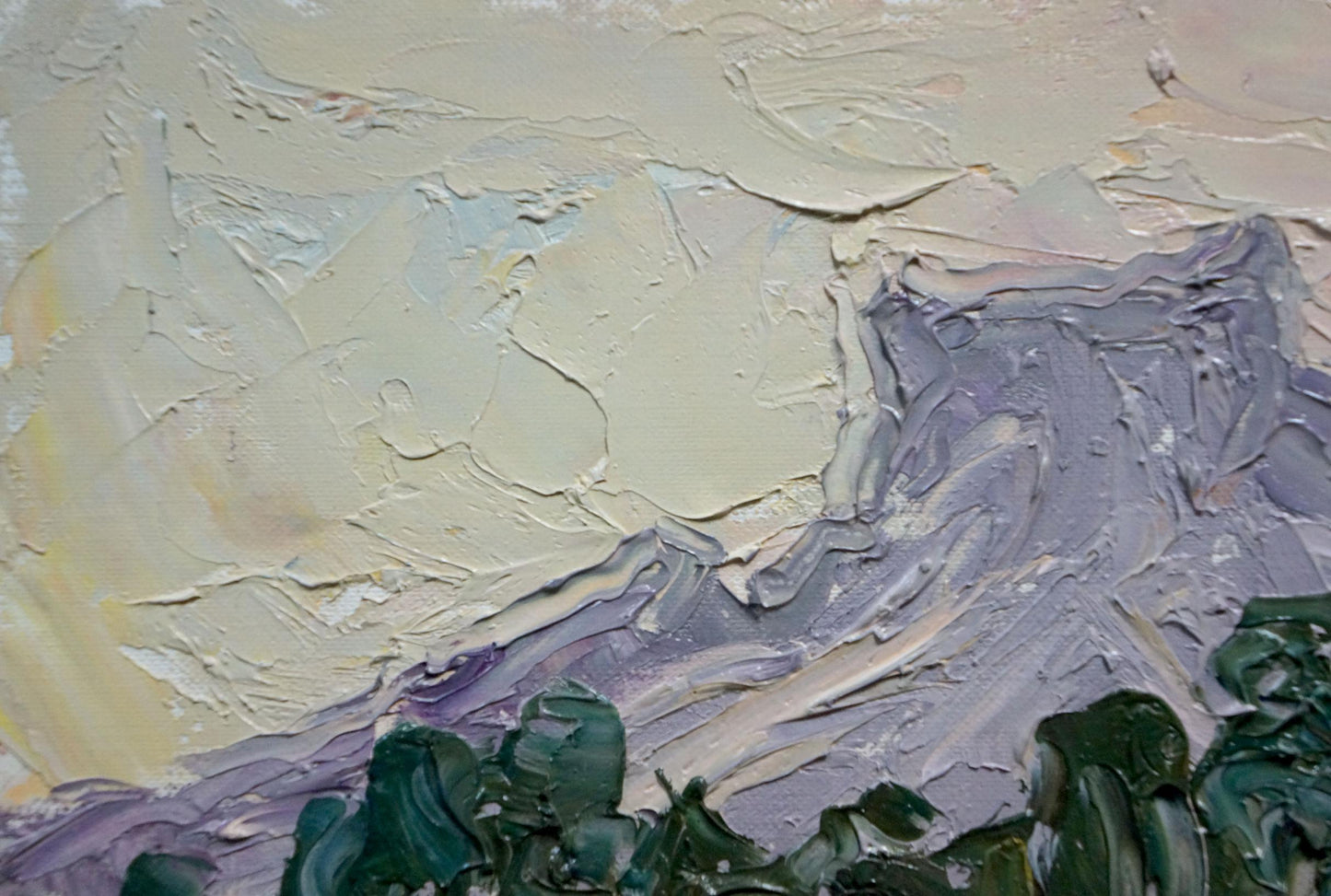 Textured impressionistic oil painting of Rural landscape by Endeberya Victor