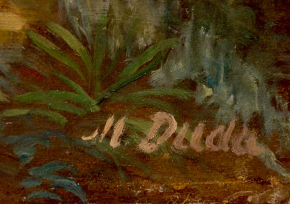 Oil painting Garden blooms Miron Duda signature on textured canvas