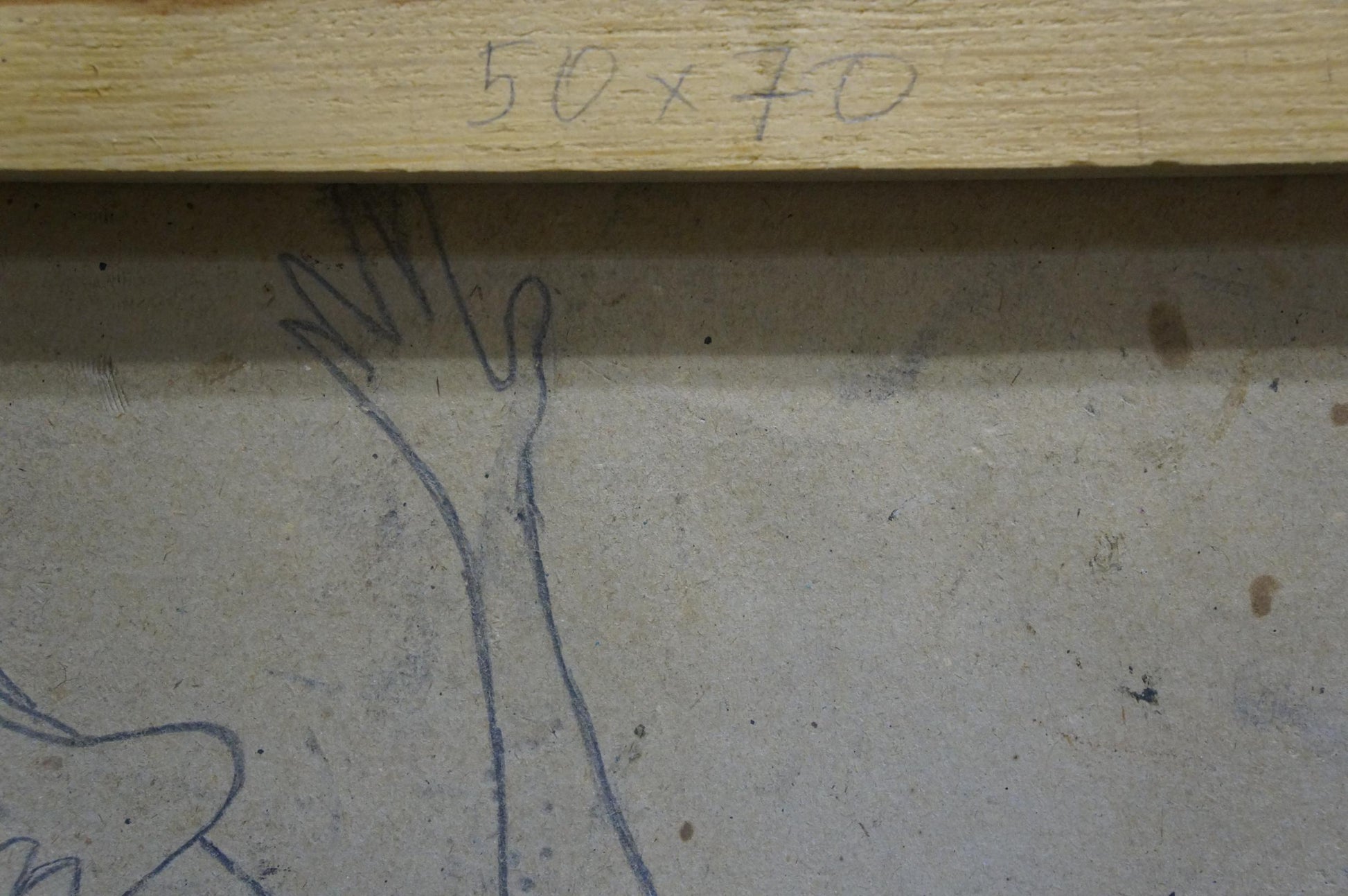 Hand-drawn tree sketch on gray concrete in Oil painting At home product