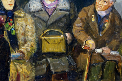 Yellow structured handbag with stitching in Popov Igor Alexandrovich oil painting
