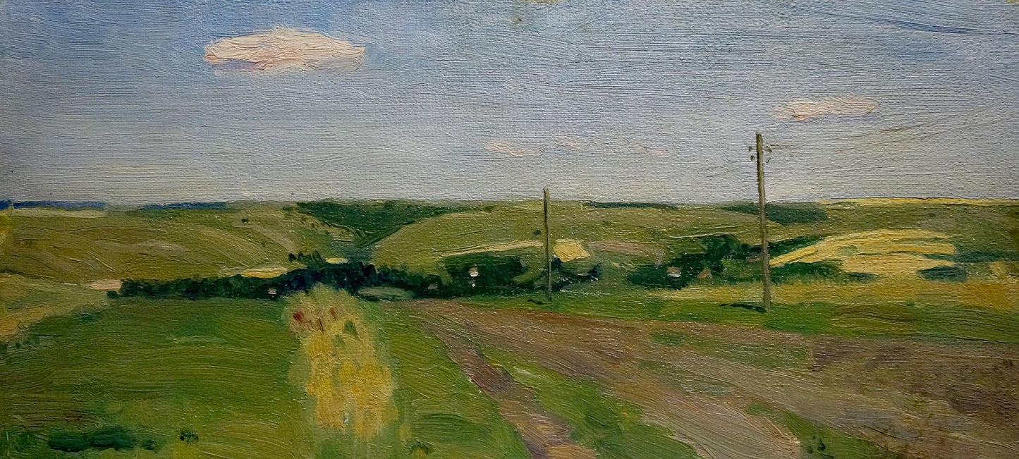 Serene impressionist oil painting Way Home by Trokhimenko Karp Demyanovich