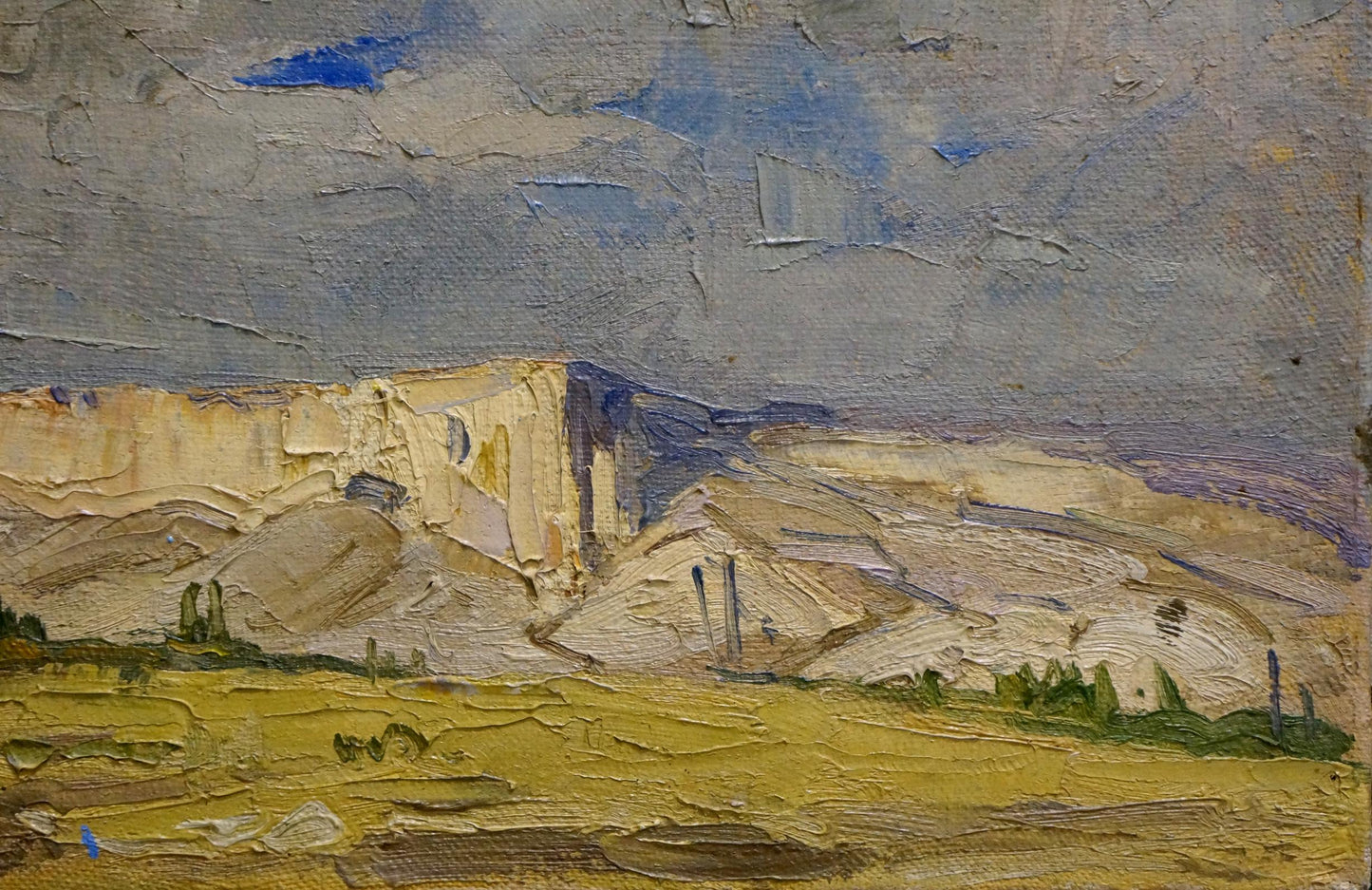 Oil painting Landscape Pozdeev Sergey: rugged sunlit textured landscape