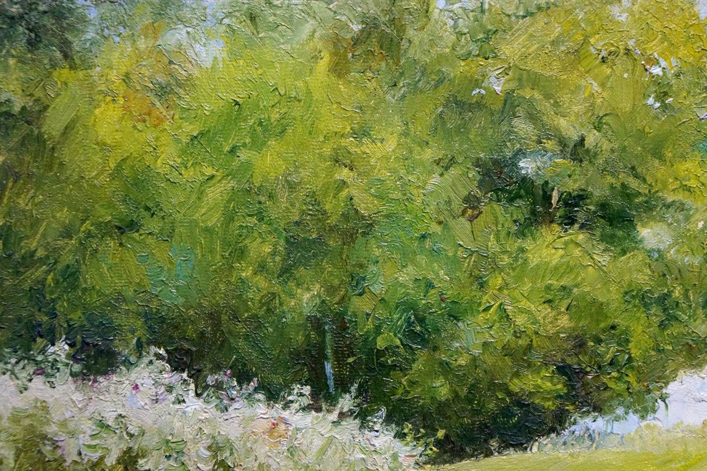 Oil painting of lush green tree by Lednev Dmytro Yakovych