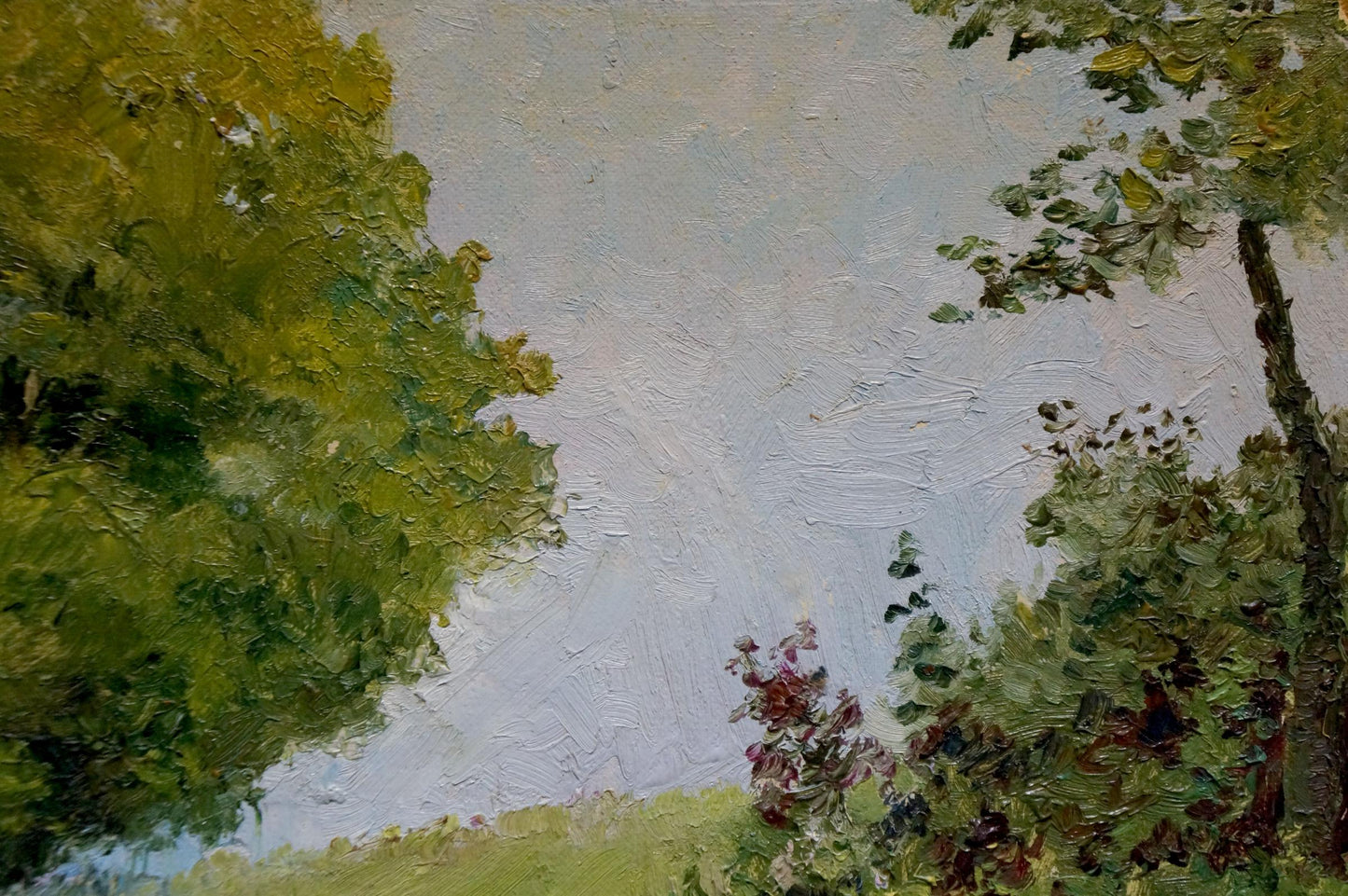 Oil painting Natural beauty by Lednev Dmytro Yakovych serene green trees