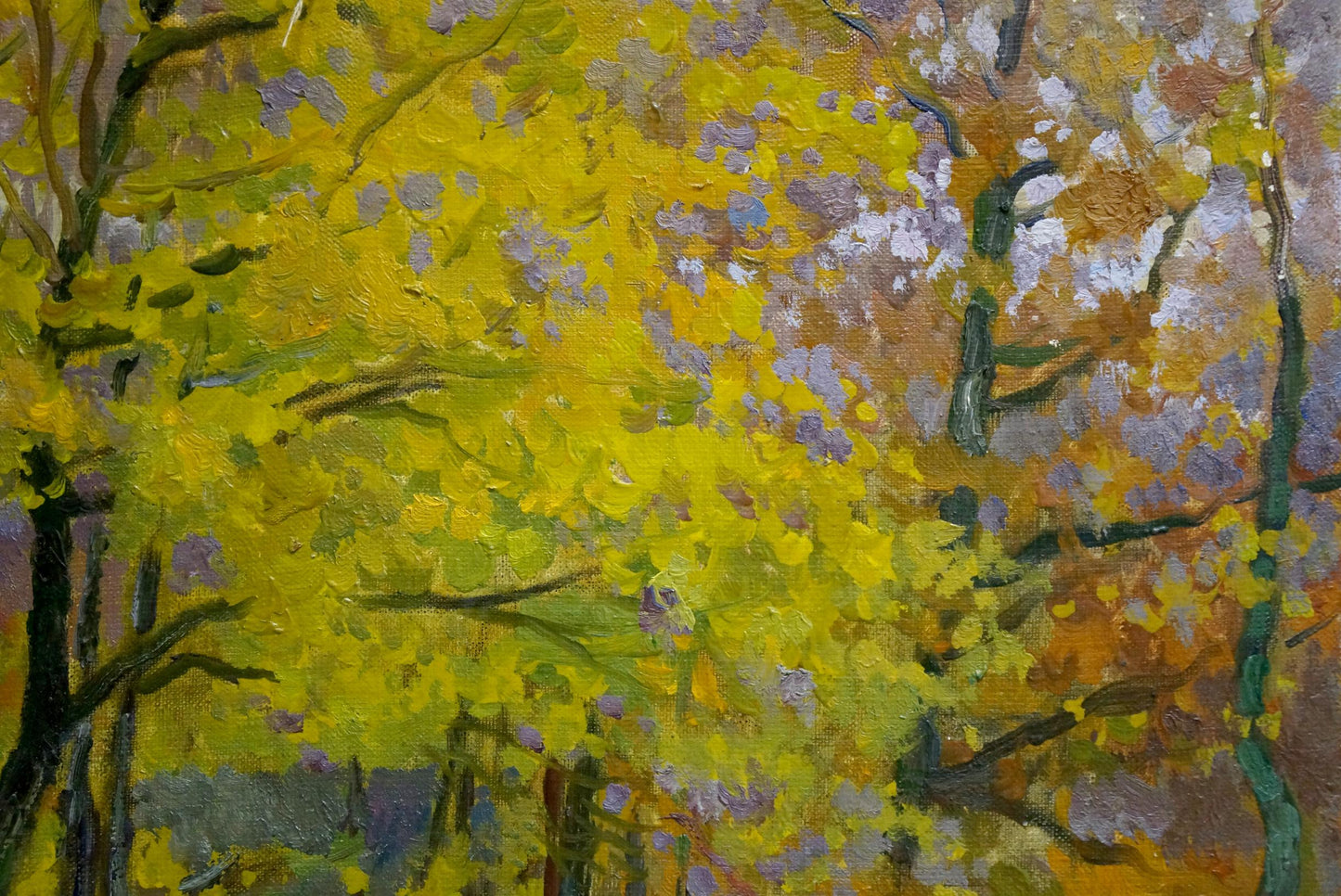 Vibrant impressionist oil painting Autumn has come by Mynka Alexander Fedorovich