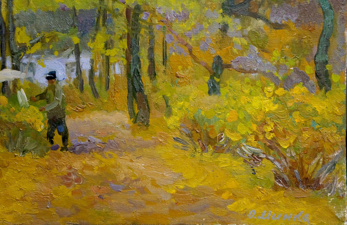 Vibrant impressionist oil painting Autumn has come by Mynka Alexander Fedorovich