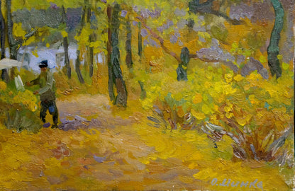 Vibrant impressionist oil painting Autumn has come by Mynka Alexander Fedorovich