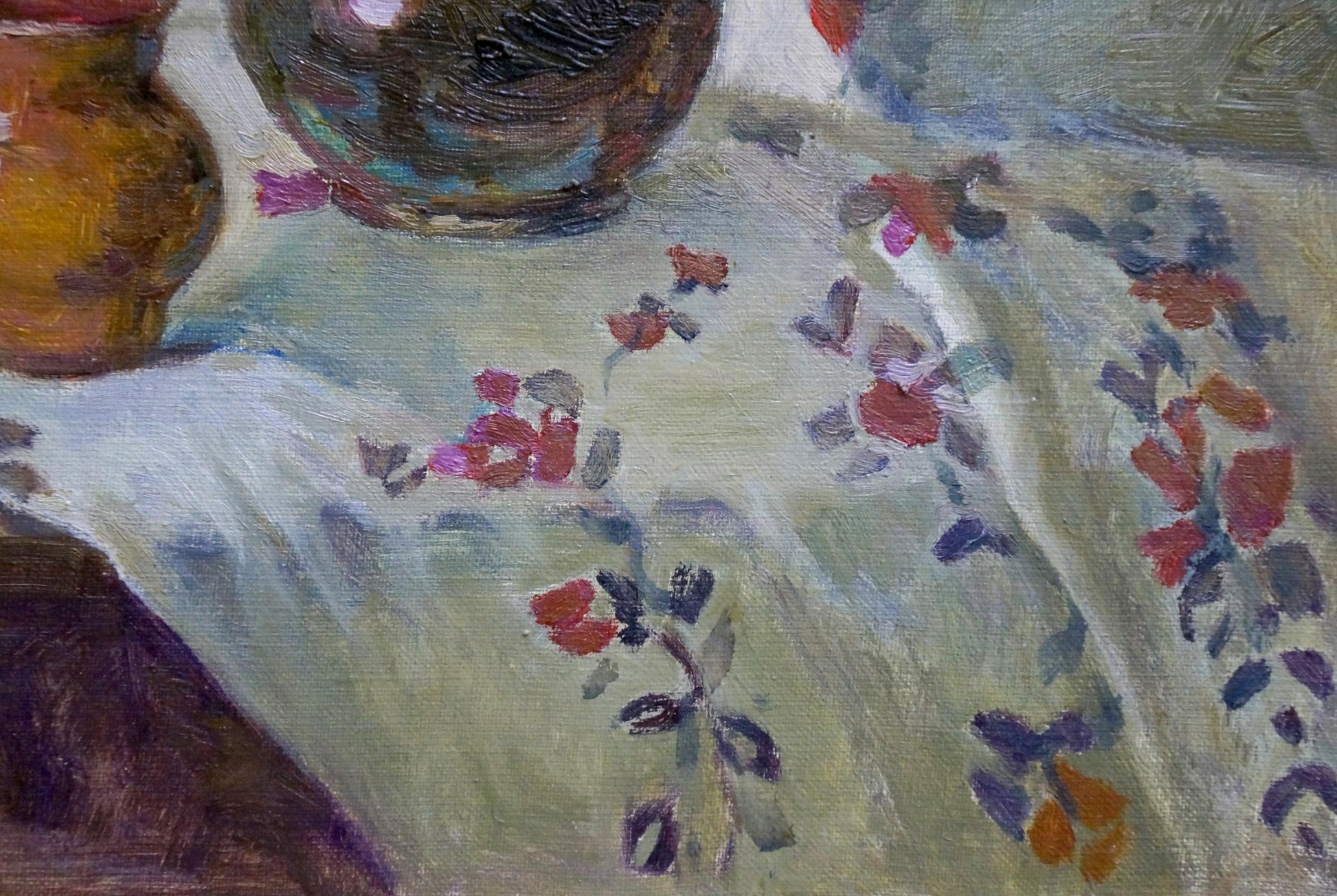 Oil painting Lilac by Zhabinsky Leonid Andreevich with dark vase