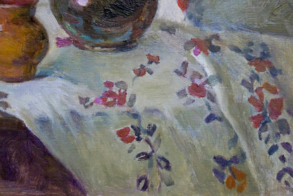 Oil painting Lilac by Zhabinsky Leonid Andreevich with dark vase