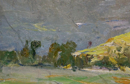 Oil painting of rolling green hills by Knishevsky Vladimir Leonidovich