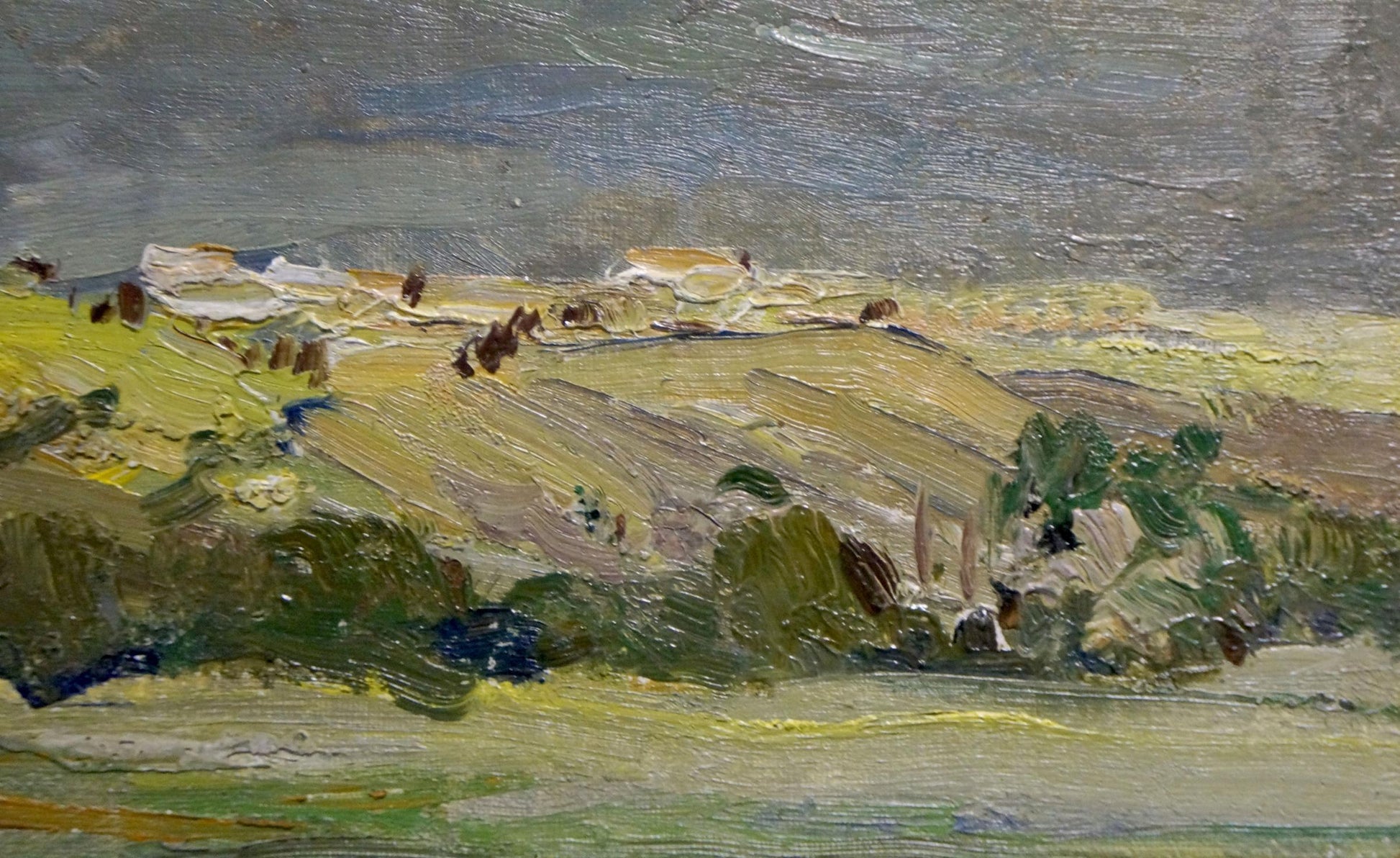 Oil painting of rolling green mountain landscape by Knishevsky Vladimir Leonidovich