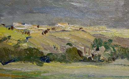 Oil painting of rolling green mountain landscape by Knishevsky Vladimir Leonidovich