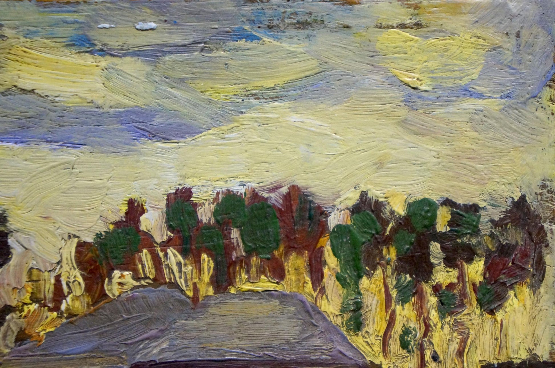 Oil painting Twilight in the Countryside by Konchalovsky, impressionistic landscape