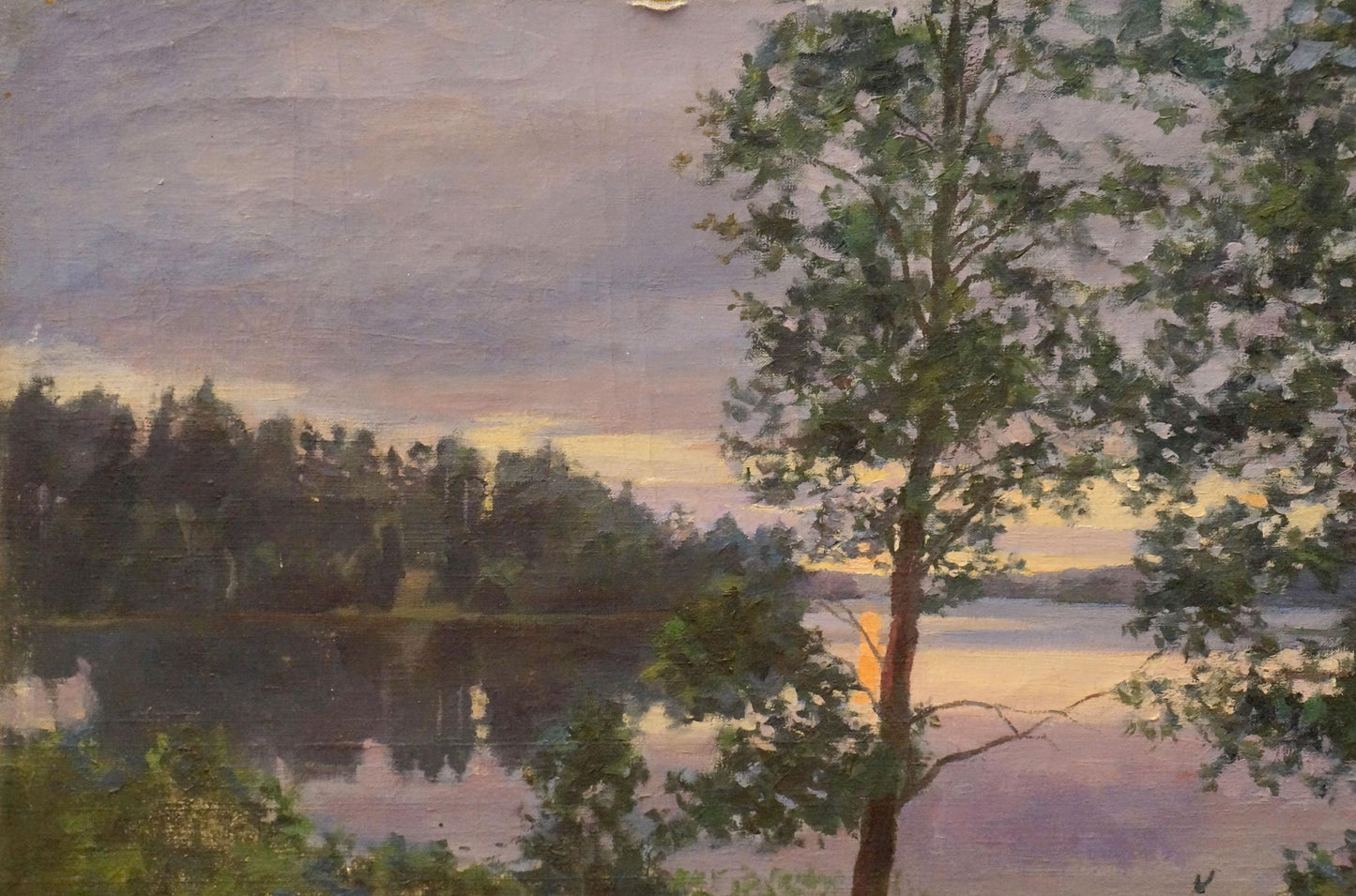 Serene lake at dusk oil painting by Petrov Boris Stepanovich
