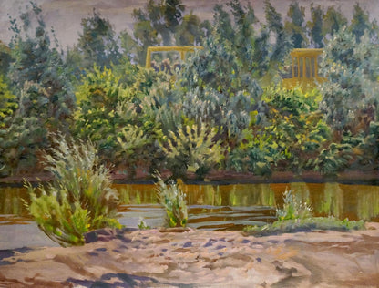 Serene riverbank oil painting by Chernikov Nikolay Vladimirovich