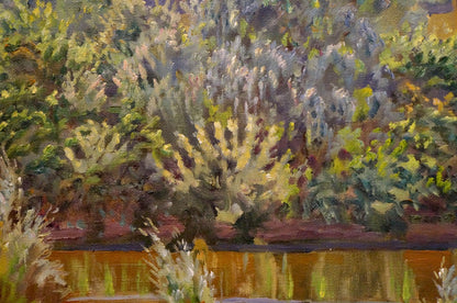 Oil painting of vibrant river landscape by Chernikov Nikolay Vladimirovich