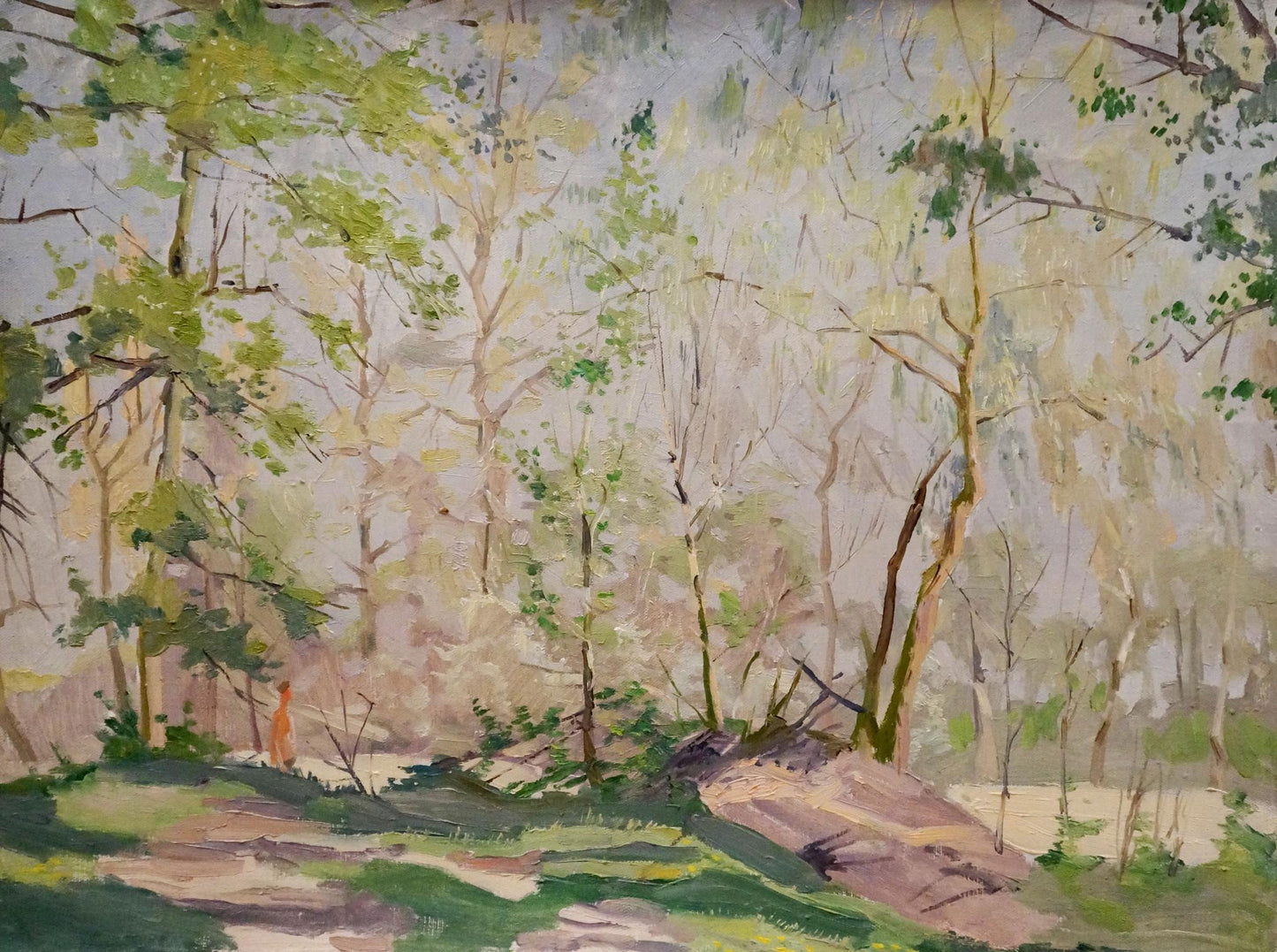 Oil painting Forest park by Nikolay Chernikov impressionistic forest scene