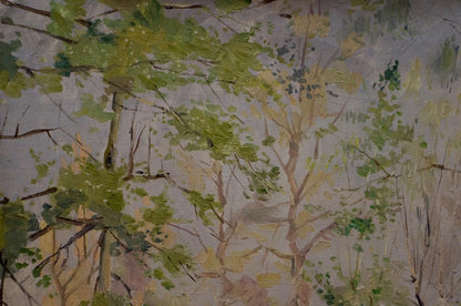 Oil painting Forest park by Nikolay Chernikov: impressionistic tree branches