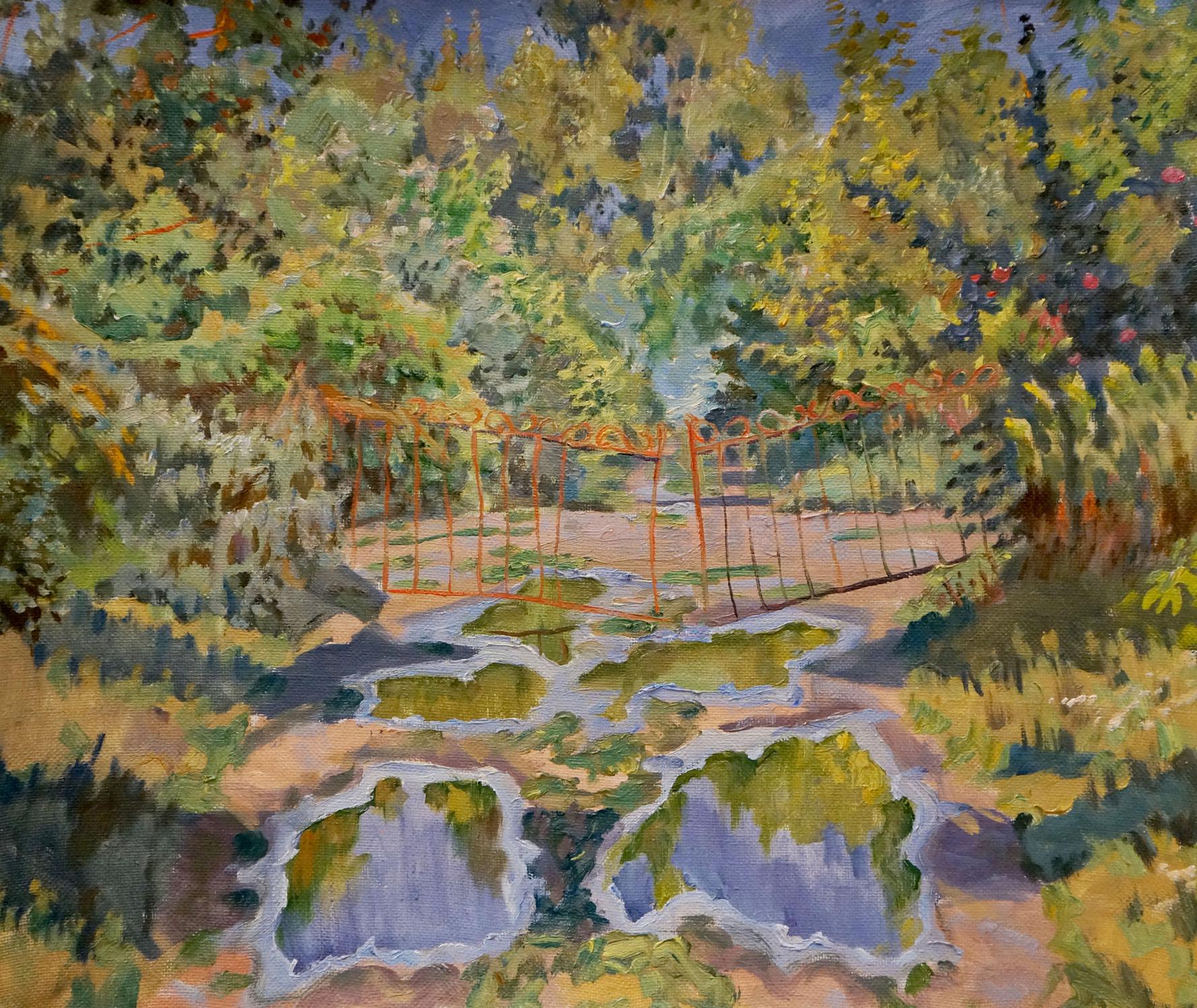 Vibrant impressionistic oil painting of Thicket summer park by Nikolay Chernikov