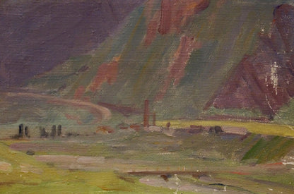 Oil painting To the Rain by Chernikov Nikolay Vladimirovich: purple-green mountains