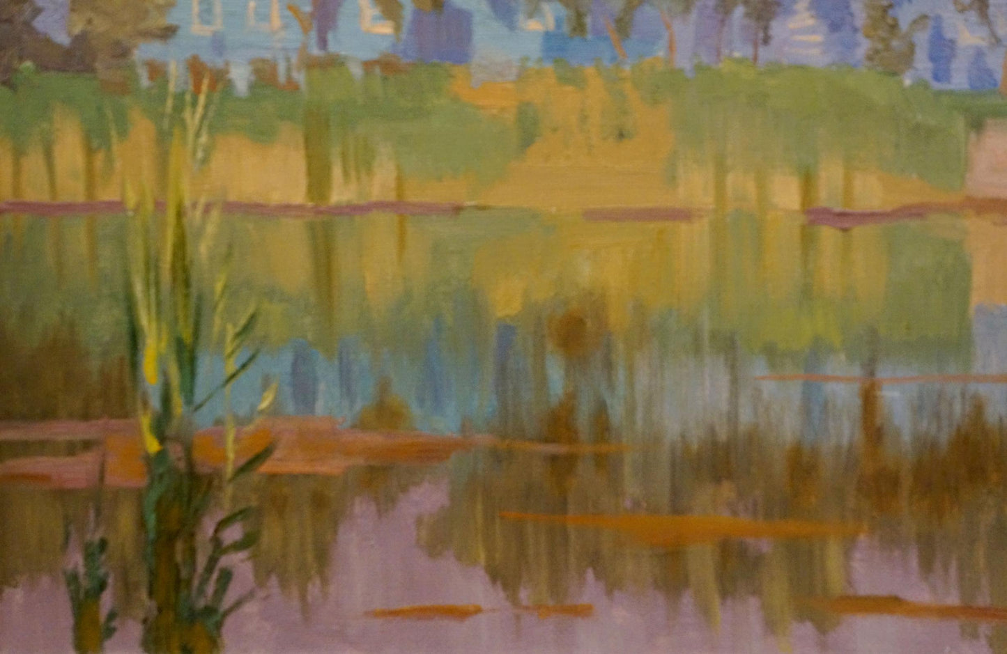 Abstract landscape oil painting By the River by Chernikov Nikolay Vladimirovich