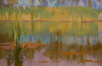 Abstract landscape oil painting By the River by Chernikov Nikolay Vladimirovich