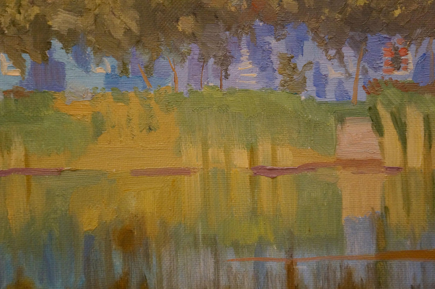 Oil painting by the river by Chernikov Nikolay Vladimirovich