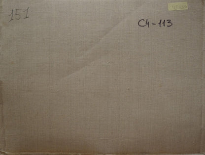 Beige linen book cover of Chernikov Nikolay Vladimirovich Oil painting By the river with handwritten markings and yellow sticky note