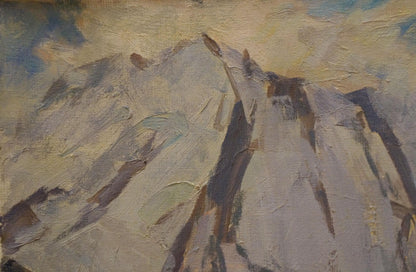 Textured oil painting of rugged mountain peak by Chernikov Nikolay Vladimirovich