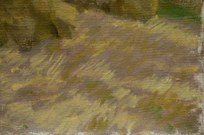 Oil painting Haystacks in the fields by Nikolay Chernikov textured canvas