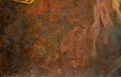 Oil painting of male figure by Chernikov Nikolay Vladimirovich, textured impasto in earthy tones