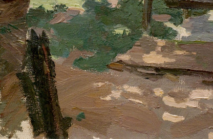 Oil painting In the courtyard by Chernikov Nikolay Vladimirovich