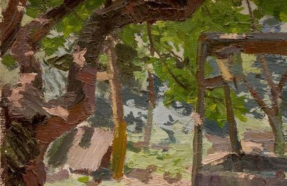 Oil painting In the Courtyard by Chernikov Nikolay Vladimirovich