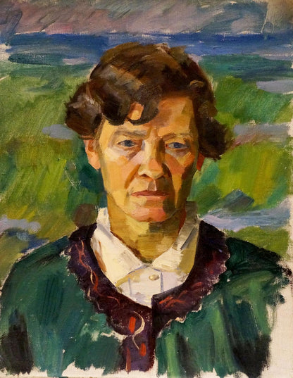 Oil painting portrait of woman resembling grandfather Chernikov Nikolay Vladimirovich