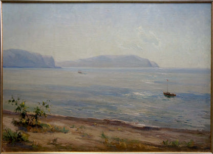 Oil painting Seascape by Nepiypivo Vasily Ignatievich in gold frame