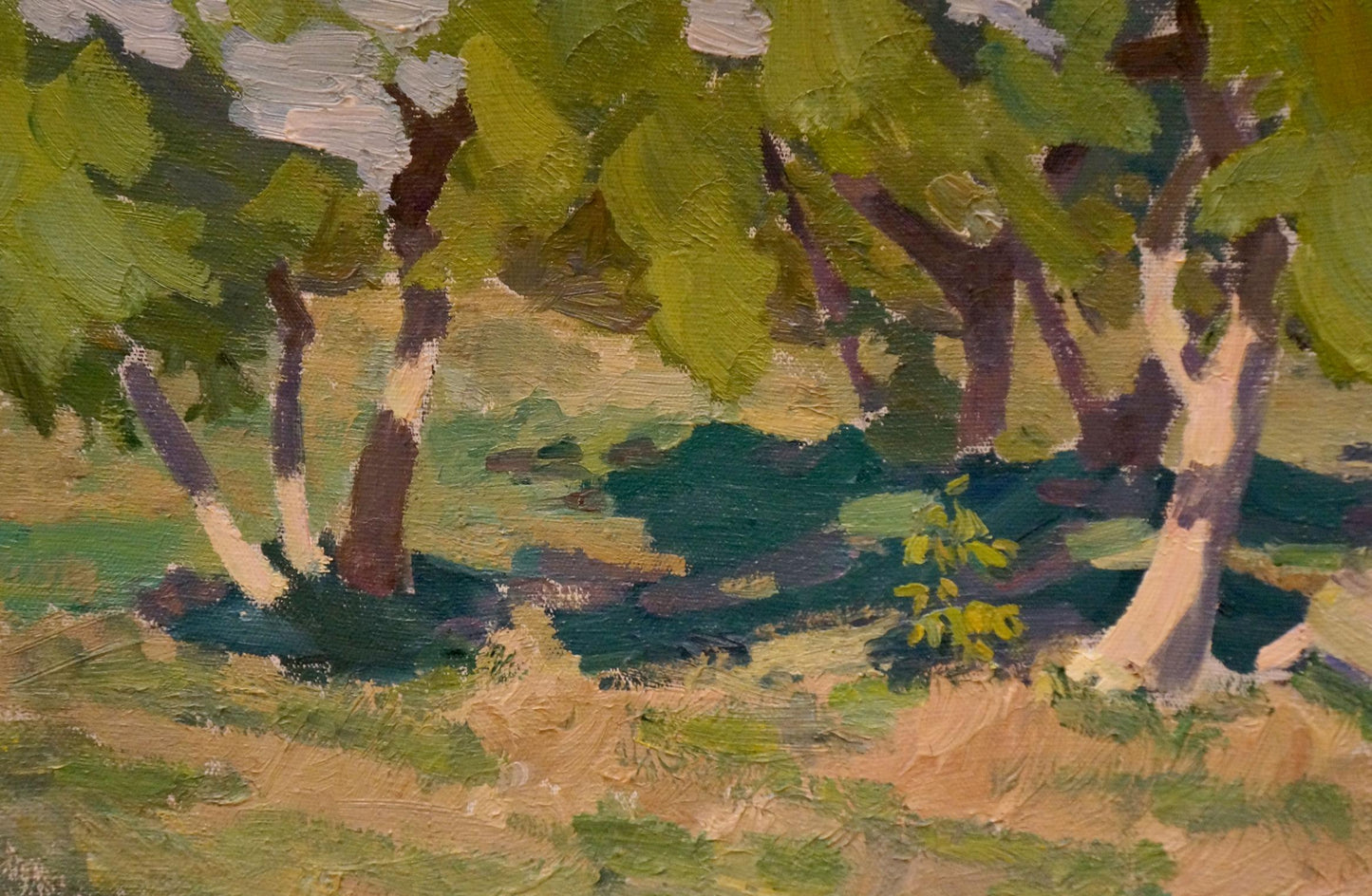 Oil painting Relaxing near the trees by Nikolay Chernikov impressionistic trees