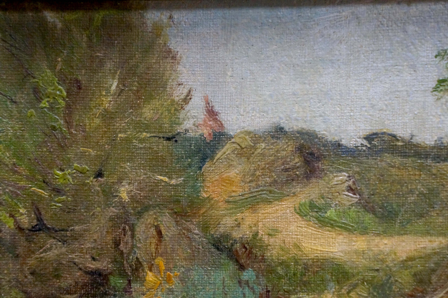 Oil painting Returning from the forest pastoral landscape textured foliage