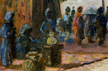 The Market Scene, depicted in oil