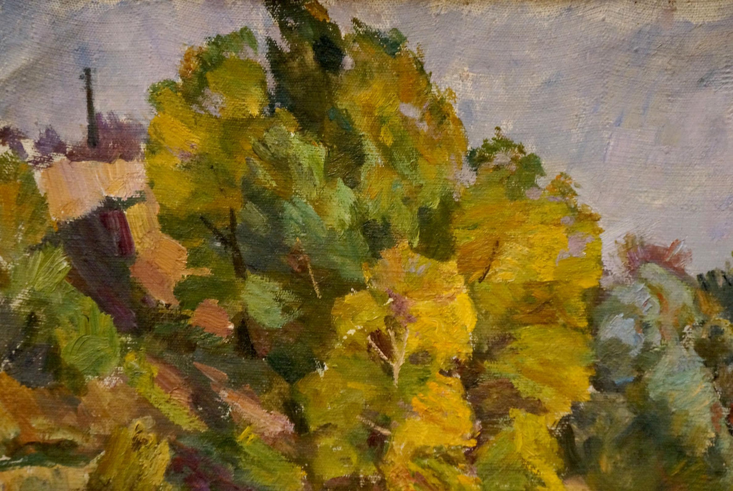 Vibrant impressionistic oil painting of autumn trees by Chernikov Nikolay Vladimirovich