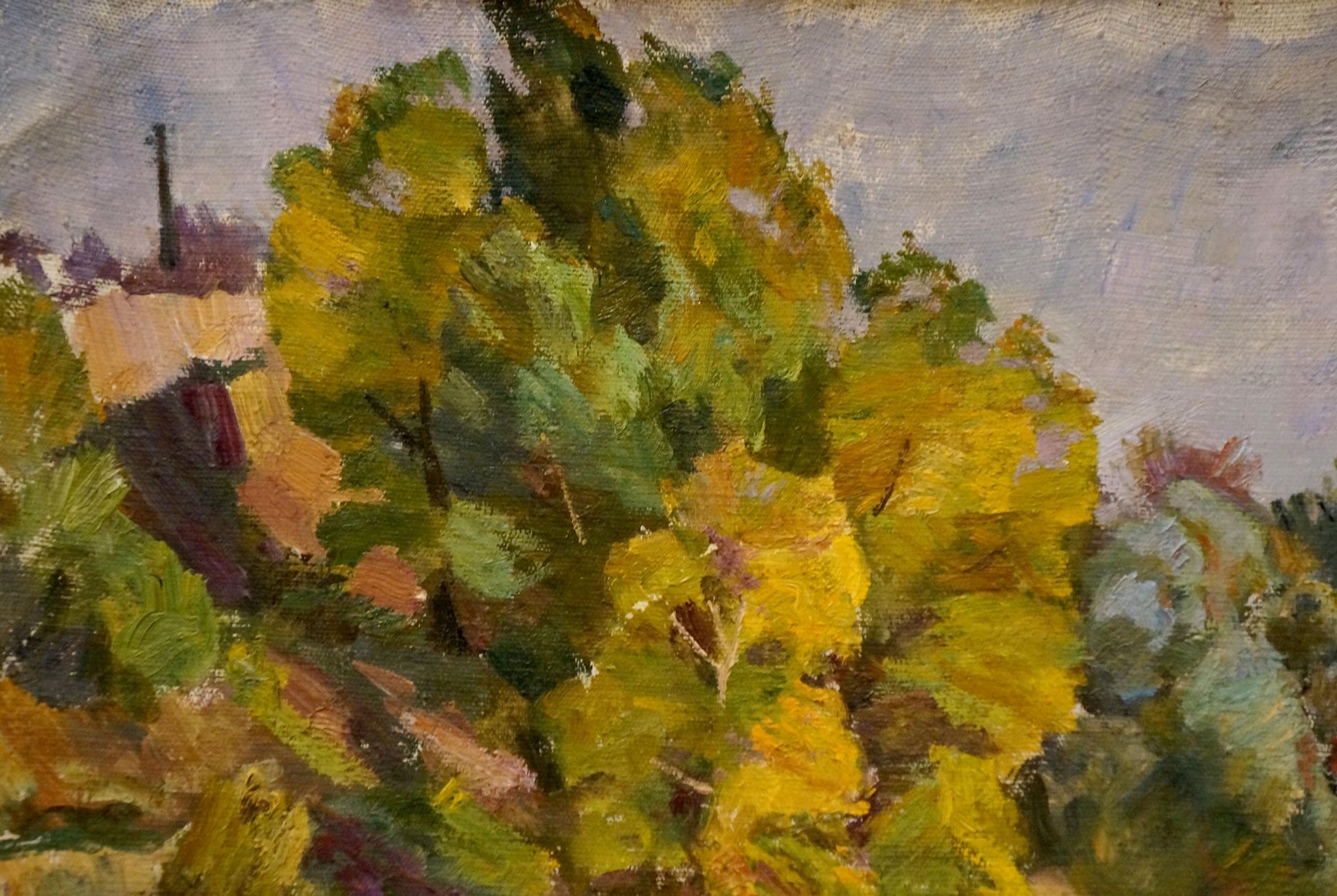 Vibrant impressionistic oil painting of autumn trees by Chernikov Nikolay Vladimirovich