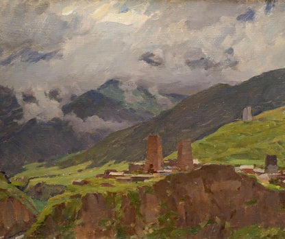 Oil painting of rugged mountains by Chernikov Nikolay Vladimirovich