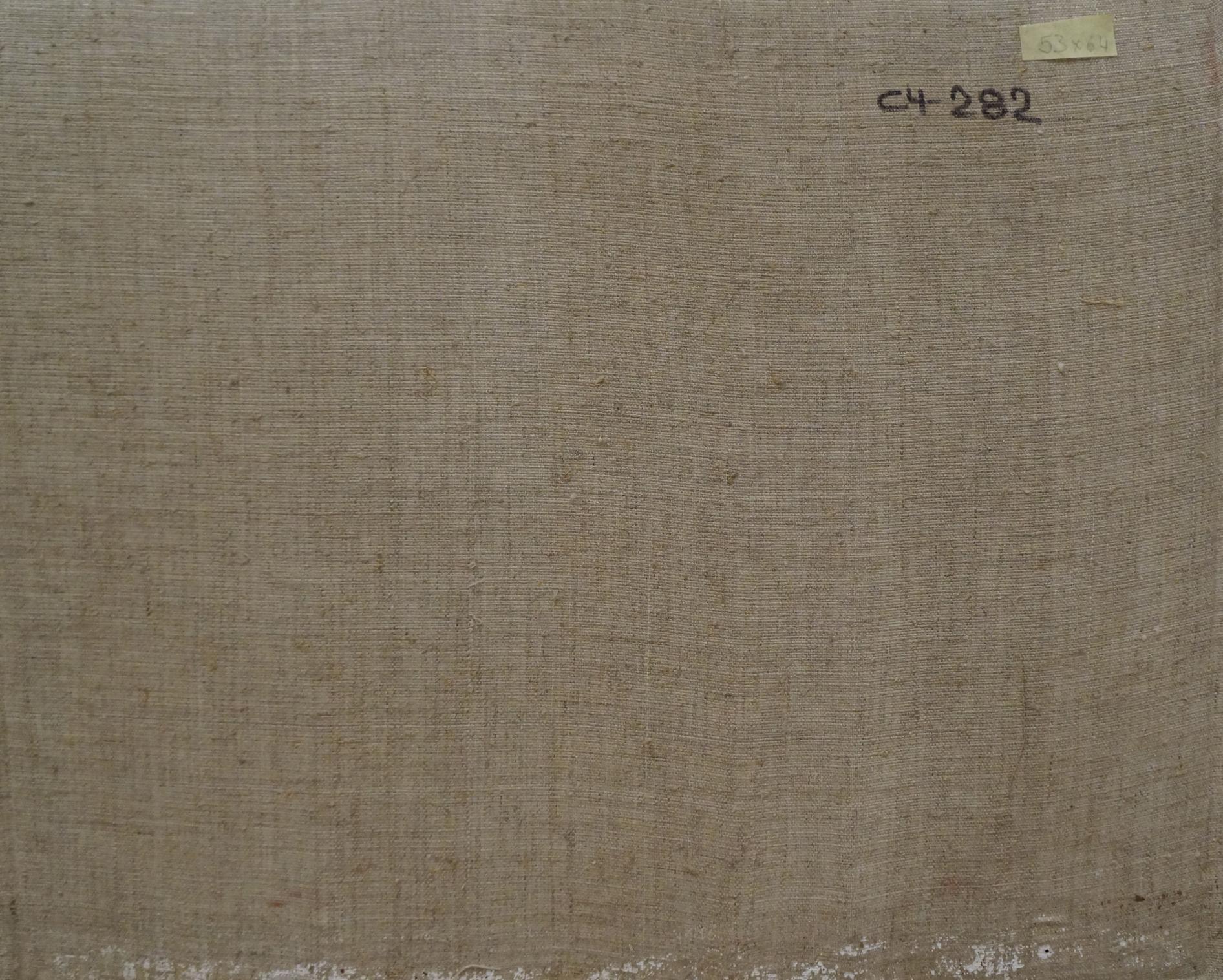 Beige linen coarse weave backing for Chernikov mountain oil painting