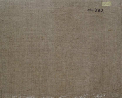 Beige linen coarse weave backing for Chernikov mountain oil painting