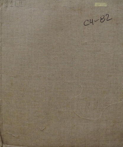 Back of beige linen-covered book labeled c4-82 for Chernikov Nikolay Vladimirovich oil painting The last days of autumn
